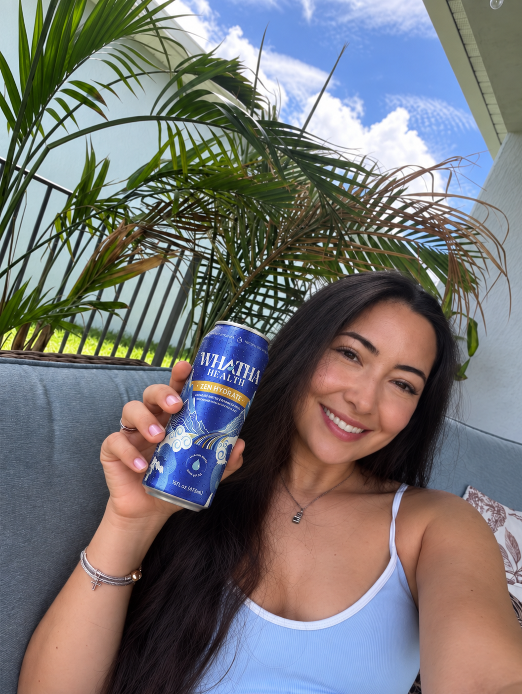 Holding Zen hydrate in hands