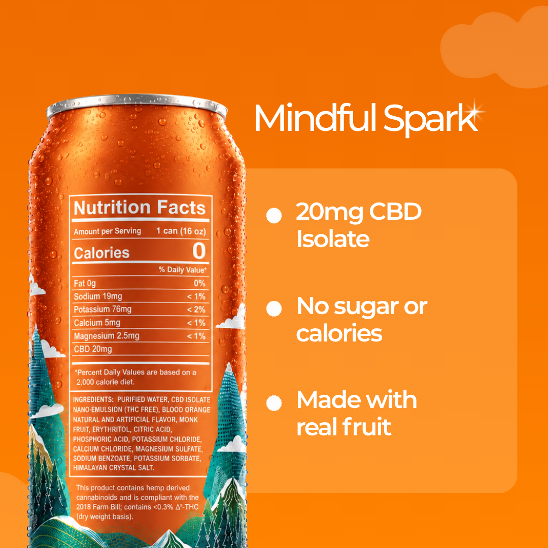 Mindful Spark with a visible Nutrition Facts panel