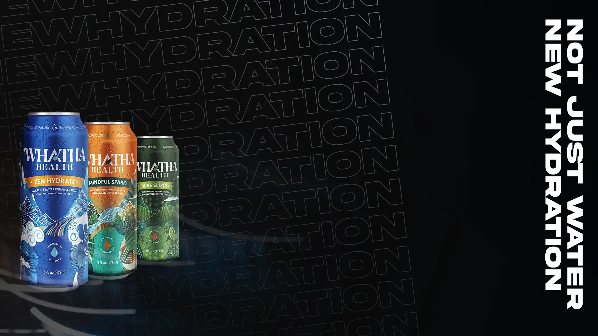 Three cans of Whatha Health about the new hydration