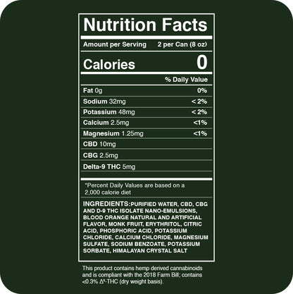 Vibe Elixir's Nutrition facts